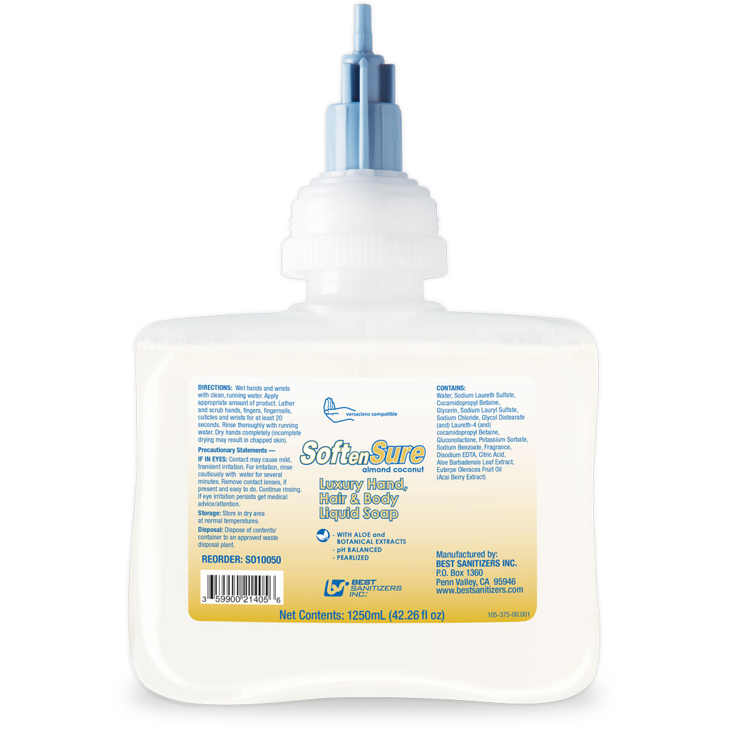 SoftenSure Hand, Hair & Body Liquid Soap | Best Sanitizers, Inc. SoftenSure Hand, Hair & Body Liquid Soap | Best Sanitizers, Inc.