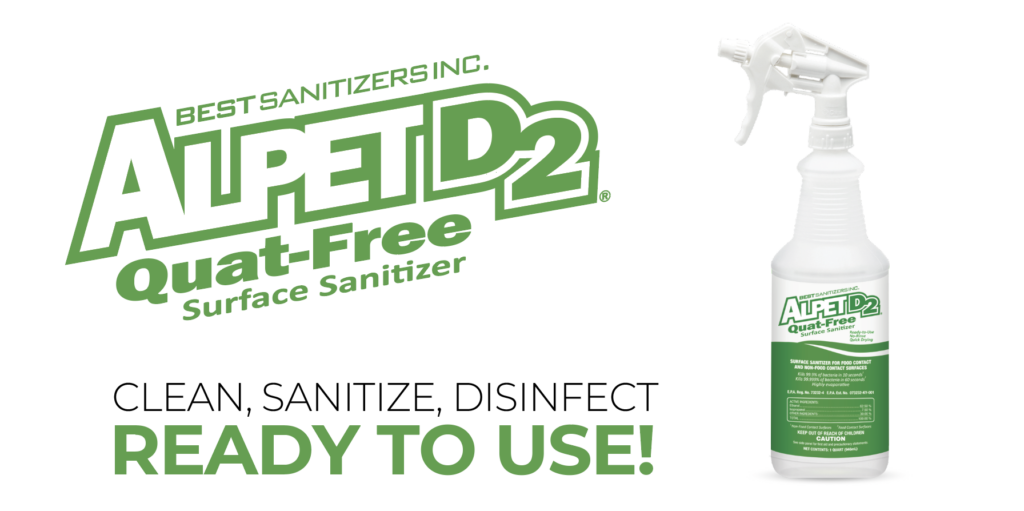 Alpet d2 quat free surface sanitizer best sanitizers inc 